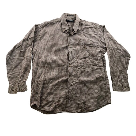 Equipment Mens Shirt Size XL Long Sleeve Checkered Button Down Classic Brown - Picture 1 of 9